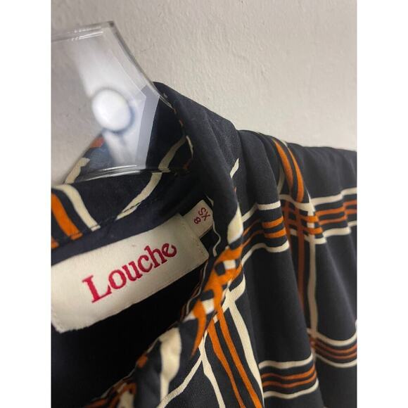 Louche Anthropologie XS Dress Windowpane Plaid Sleeveless Navy Blue Mini Preppy - Picture 7 of 7